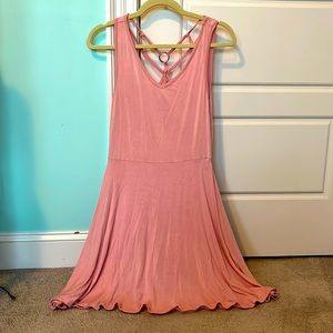 size S light pink mini flowy dress